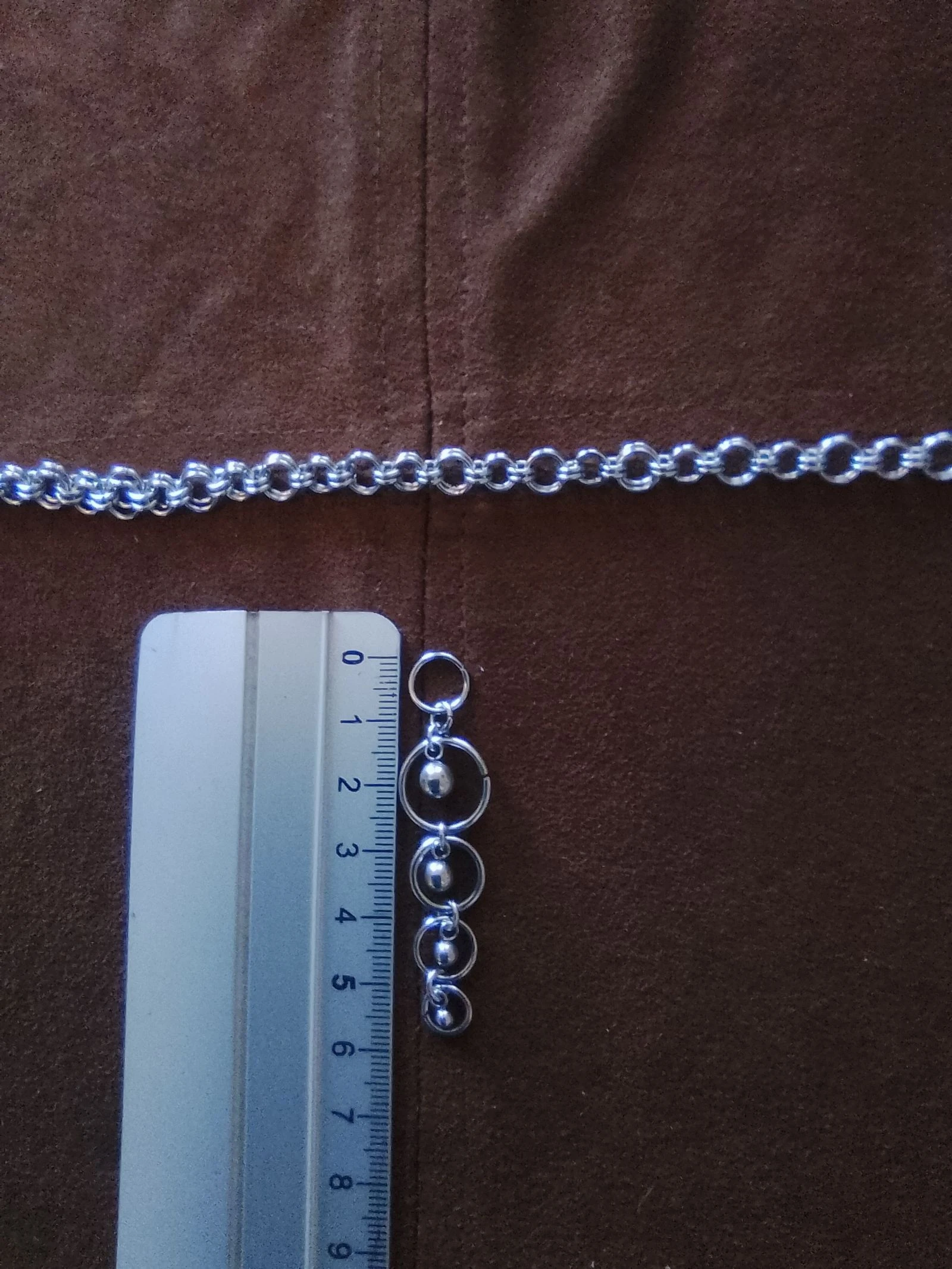 Minimalist Necklace with Japanese Chainmail Pendant Unisex – photo 8